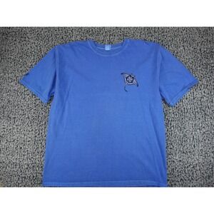 Crazy Shirts Hawaii Original Mens XL Blue Stingray Tribal Graphic T-Shirt Cotton